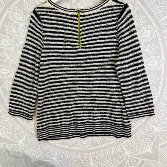 COPY - ADORABLE ART TO WEAR TOP SIZE L LARGE STRIPE CREAM BLACK EUC SWEATER SHIโฆ - Picture 7 of 13